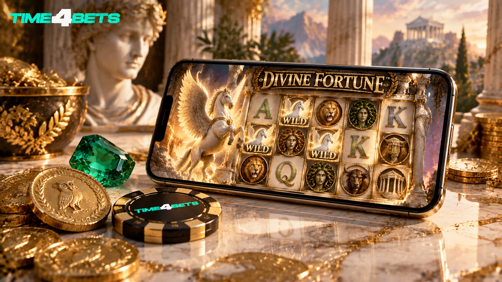 Divine Fortune mobile casino in Kuwait at Time4Bets