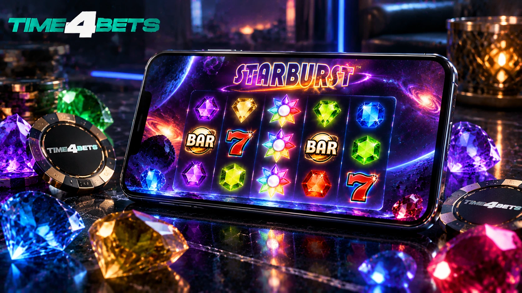 Starburst mobile casino play at Time4Bets Kuwait