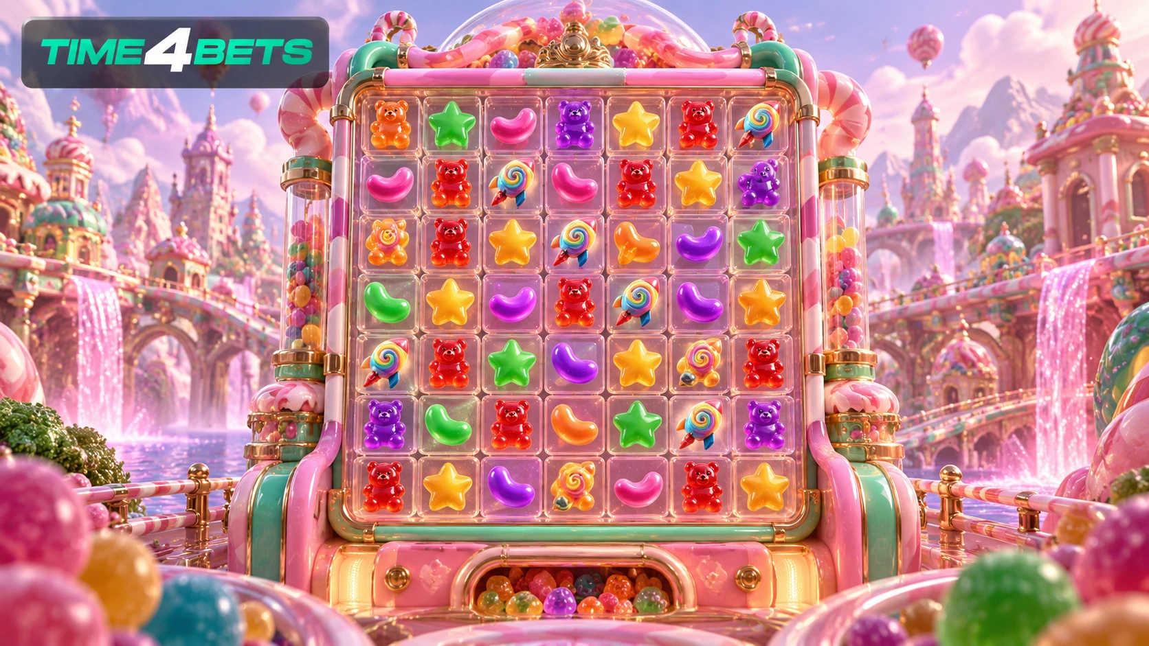 Sugar Rush Slot Reels and Candyland