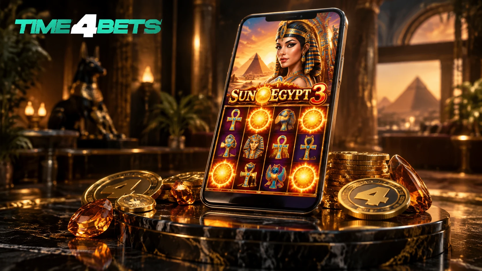 Sun of Egypt 3 mobile gameplay at Time4Bets Kuwait